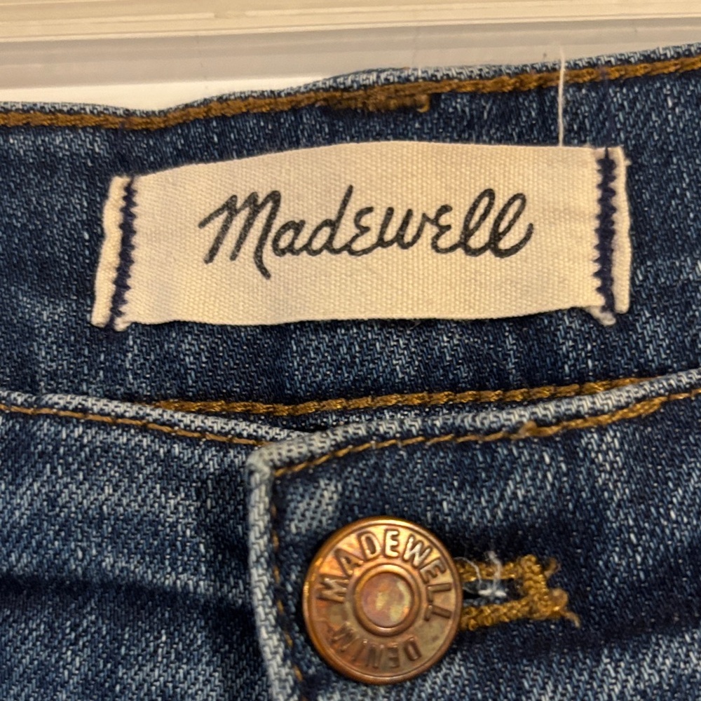Madewell 9” High Rise Skinny Button Fly Dark Blue Jeans size 26 (4) - Picture 2 of 10